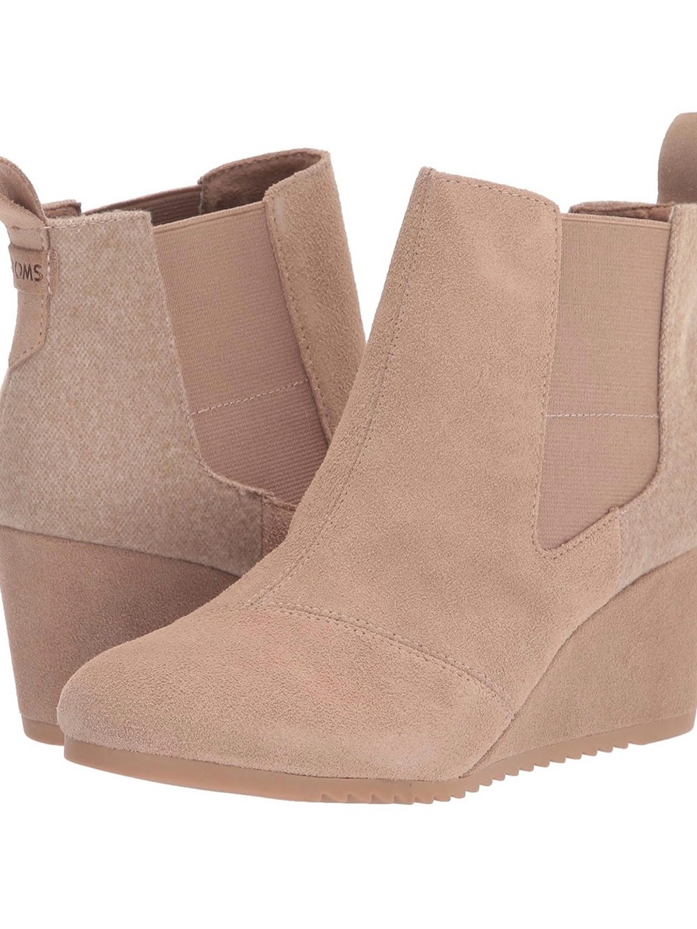 TOMS Bailey Wedge Ankle Bootie in Warm Taupe size 9